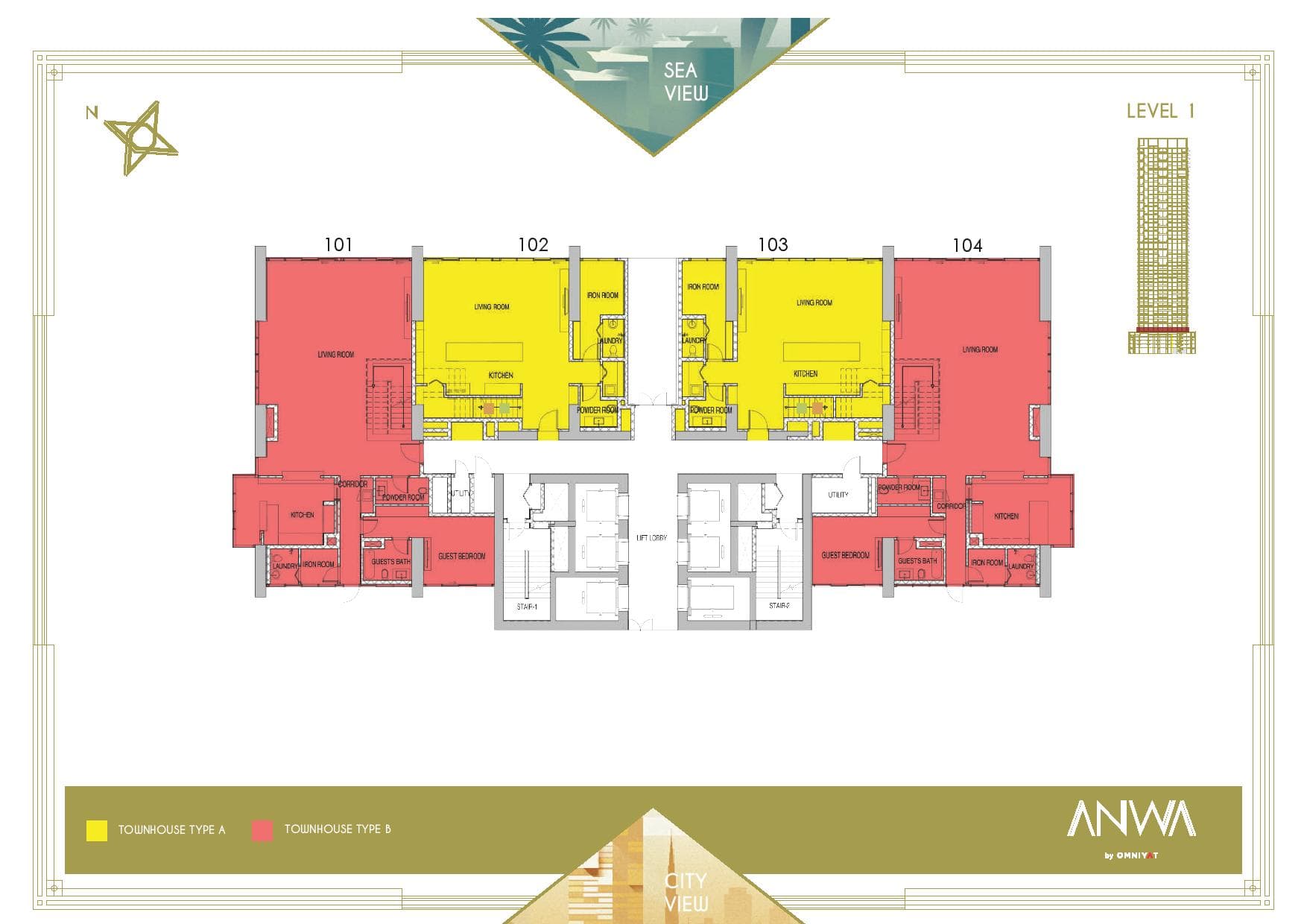Anwa, 0-Bed Floor Plan, type: Studio