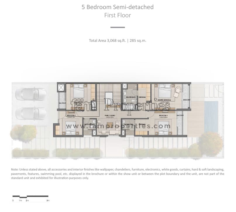 Arabella Townhouses Phase 1, 5-Bed Floor Plan, type: Semi Detached