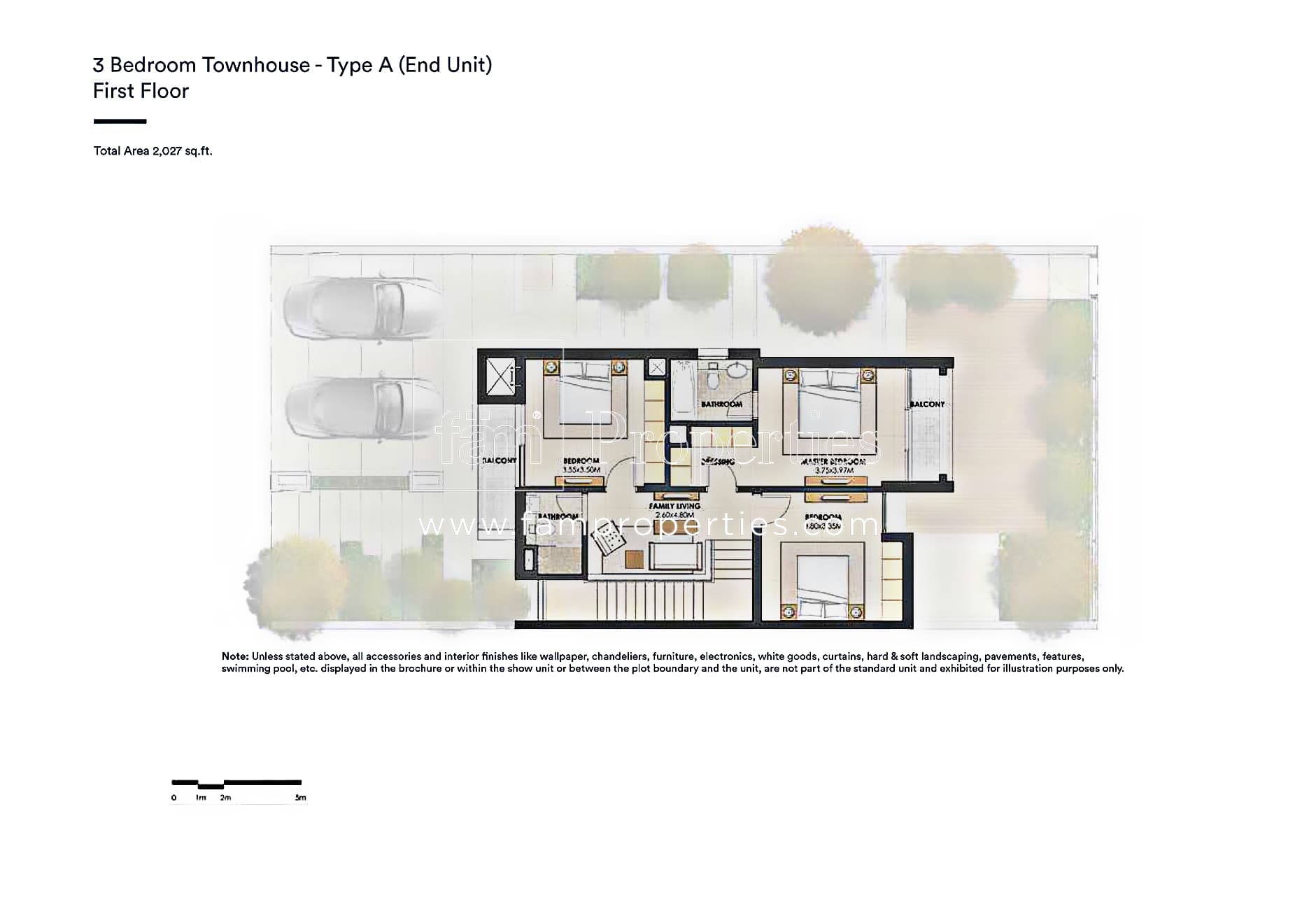Arabella Townhouses Phase 2, 3-Bed Floor Plan, type: Type A - End Unit