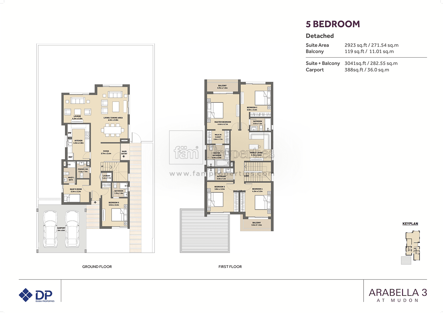 Arabella Townhouses Phase 3, 5-Bed Floor Plan, type: Detached