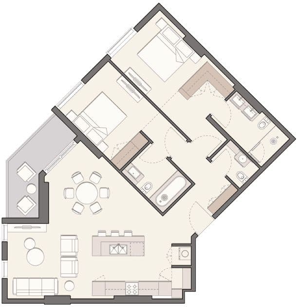 Arbor View, 2-Bed Floor Plan, type: