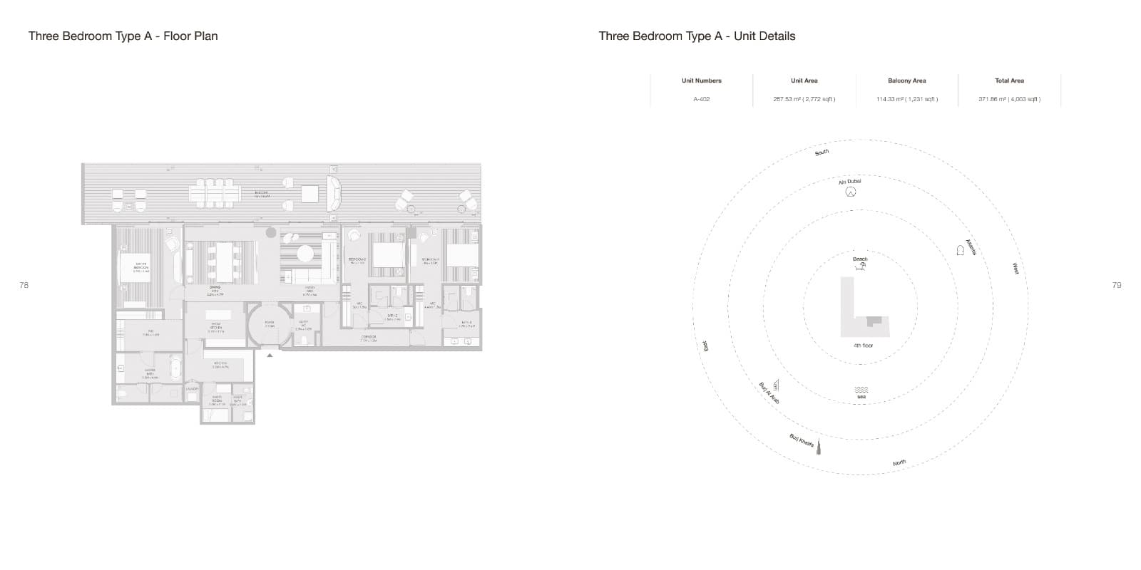 Armani Beach Residences, 3-Bed Floor Plan, type: