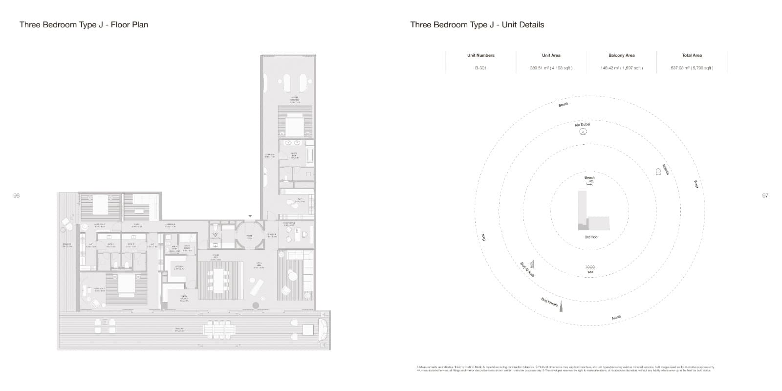 Armani Beach Residences, 3-Bed Floor Plan, type: