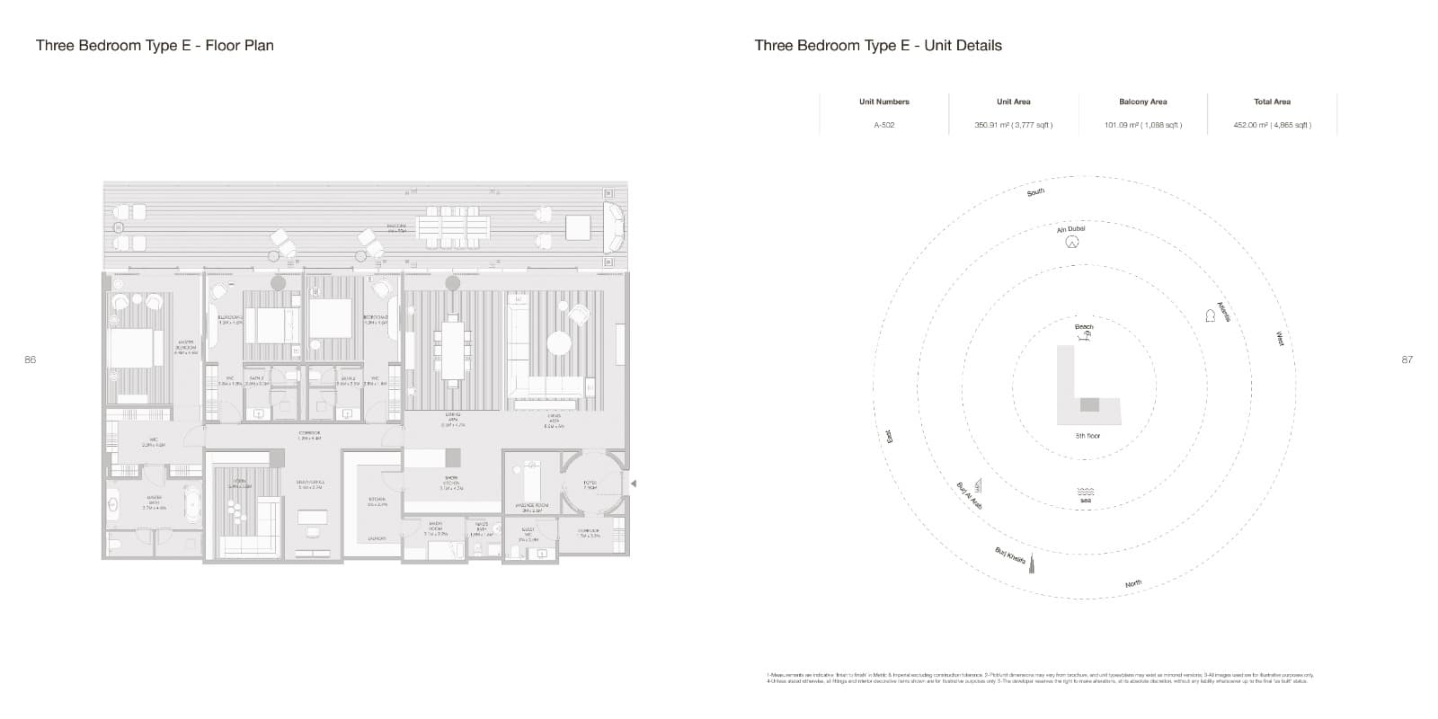 Armani Beach Residences, 3-Bed Floor Plan, type: