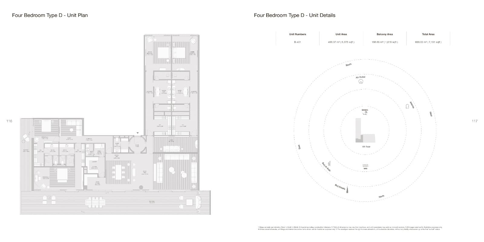 Armani Beach Residences, 4-Bed Floor Plan, type:
