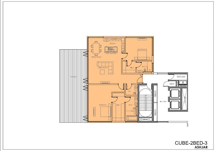 Ashjar, 2-Bed Floor Plan, type: cube-2bed-3
