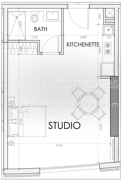 Aston Plaza and Residences, 0-Bed Floor Plan, type: Studio
