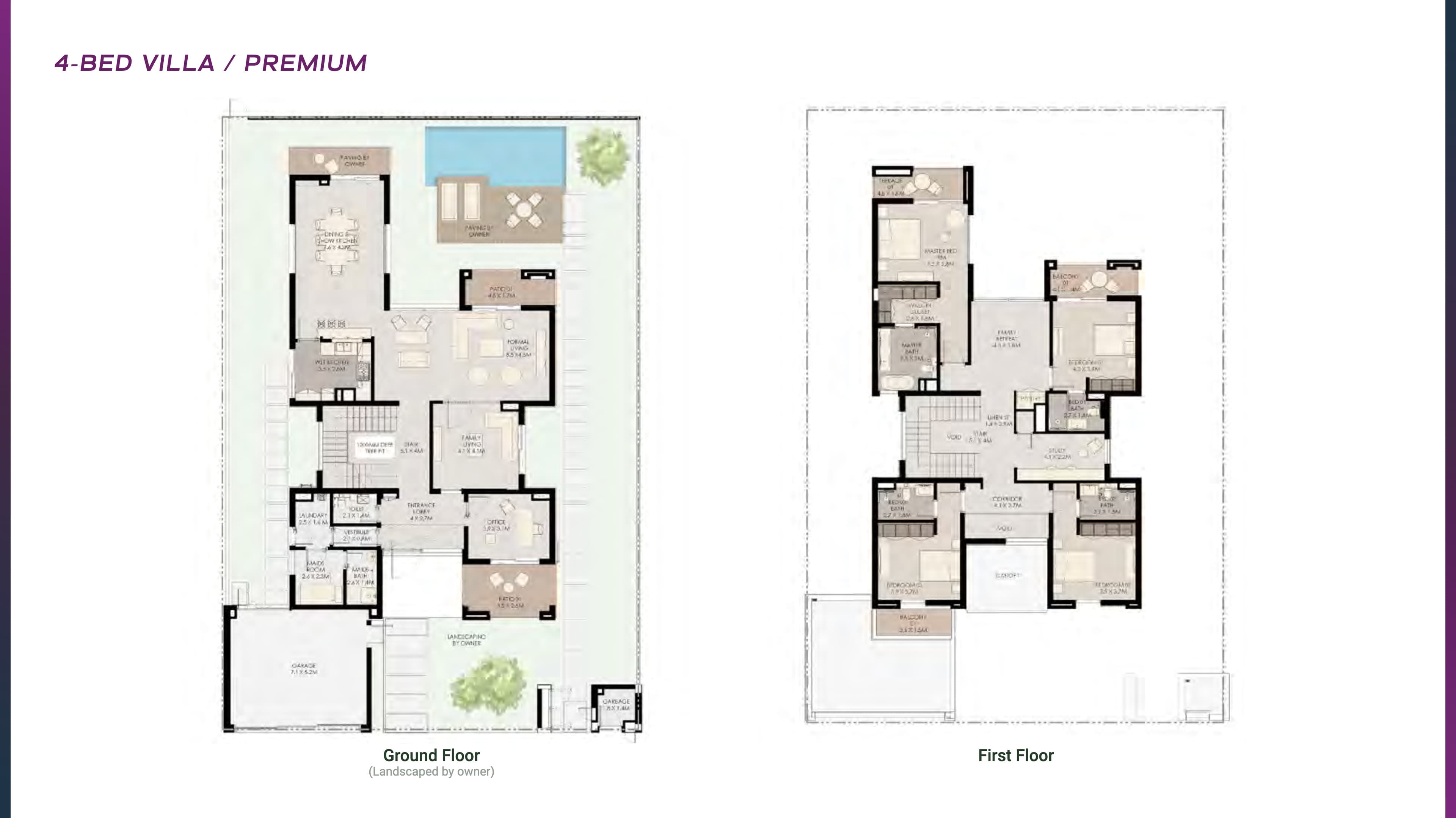 Athlon, 4-Bed Floor Plan, type: 4BR - Villa Premium