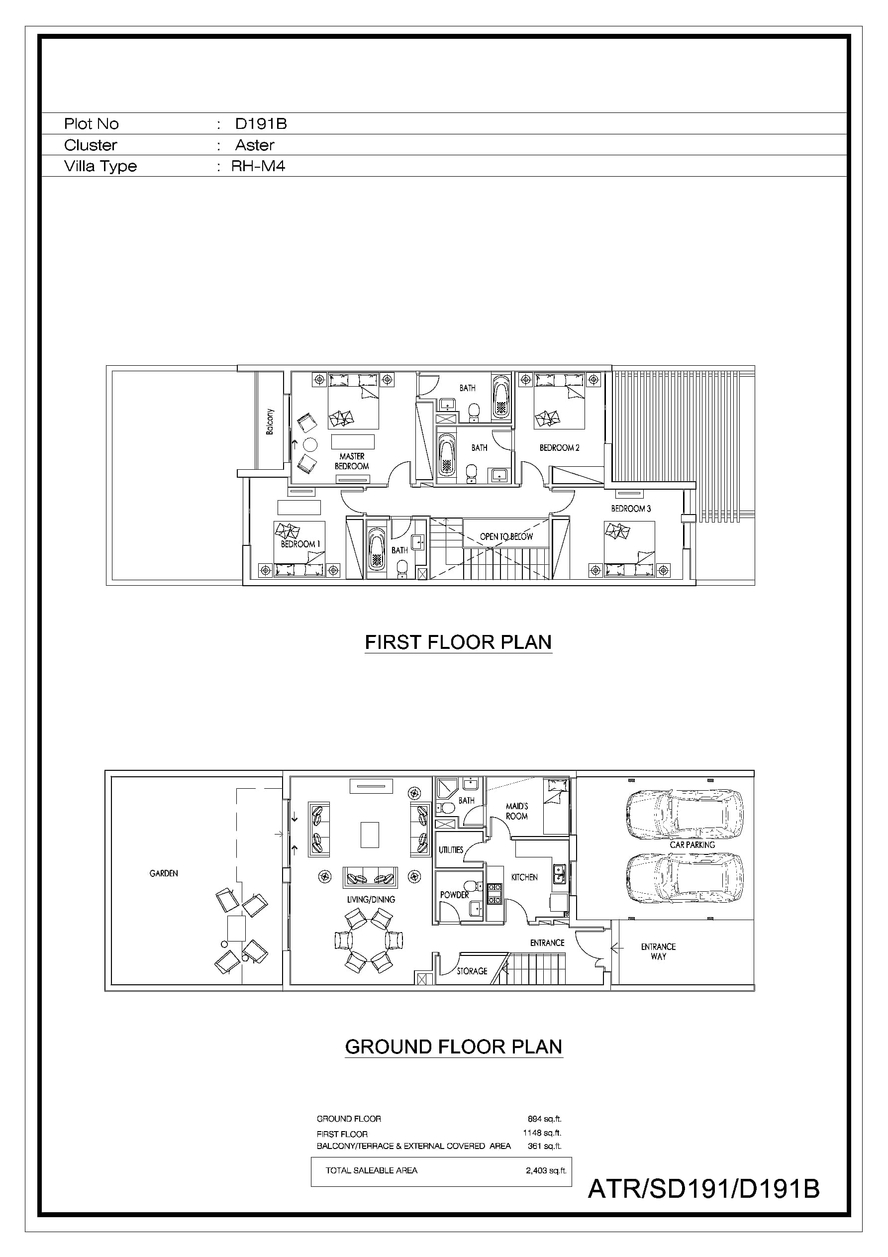 Aurum Villas (not in use), 4-Bed Floor Plan, type: 4 Bedroom