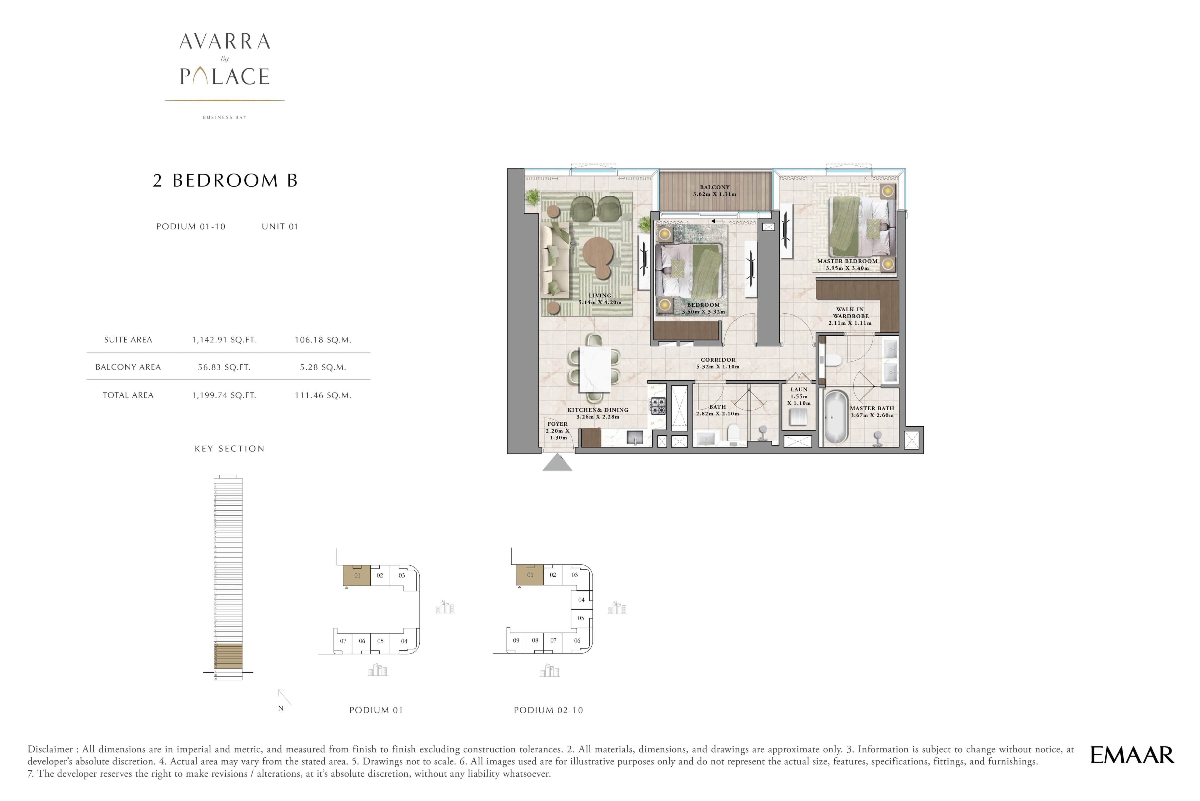 Avarra By Palace, 2-Bed Floor Plan, type: 2 Bed