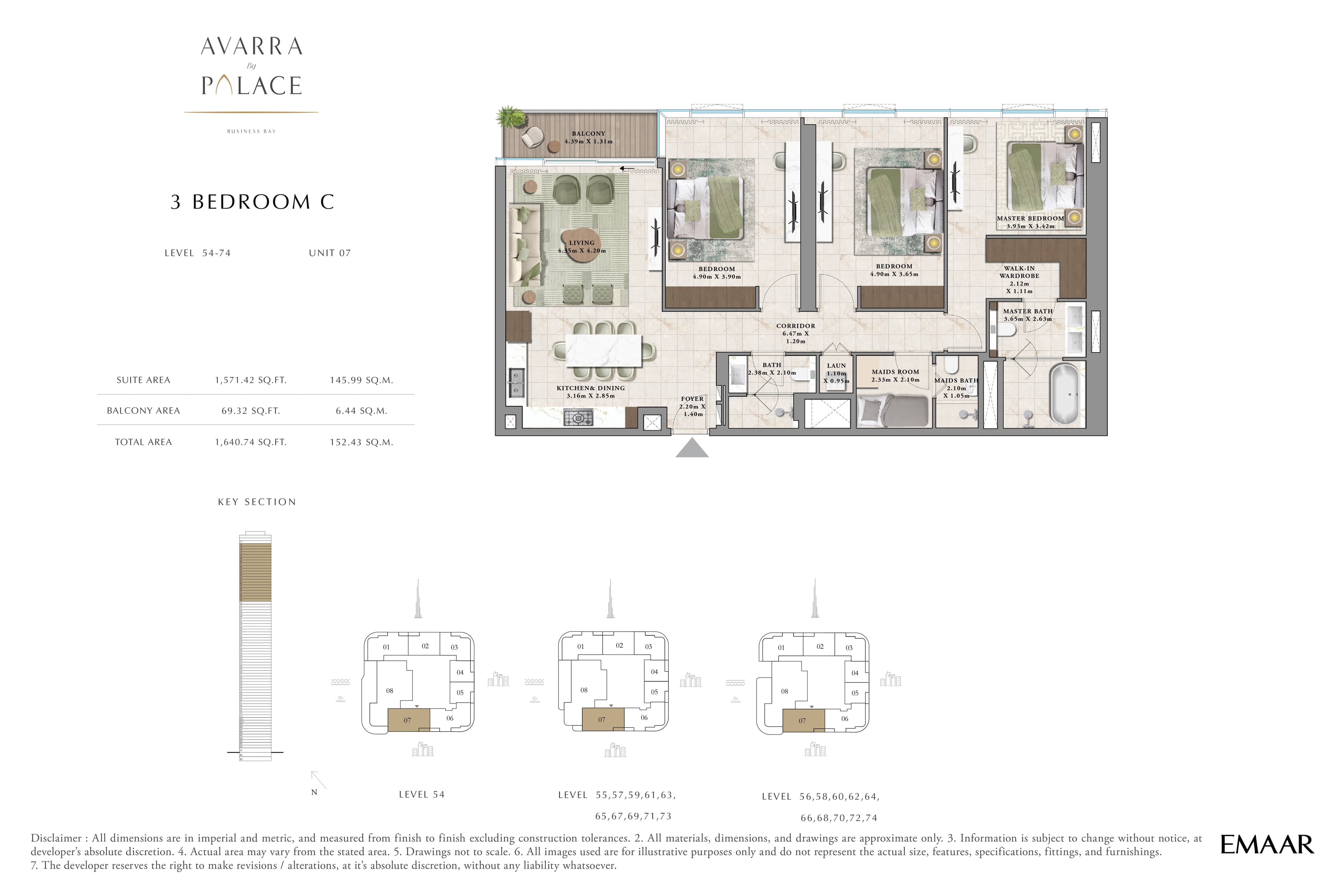 Avarra By Palace, 3-Bed Floor Plan, type: 3 Bed