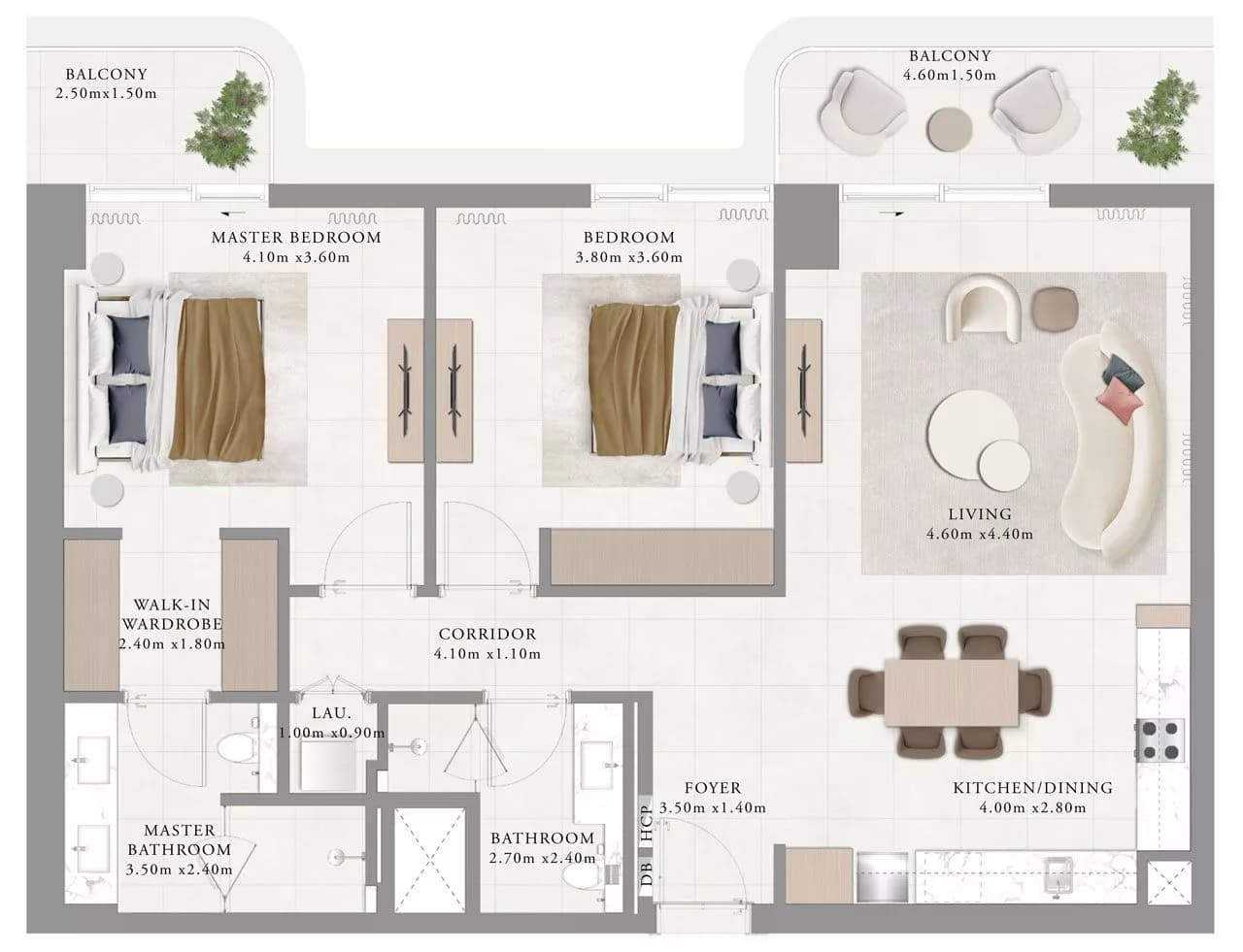 Avonlea, 2-Bed Floor Plan, type: