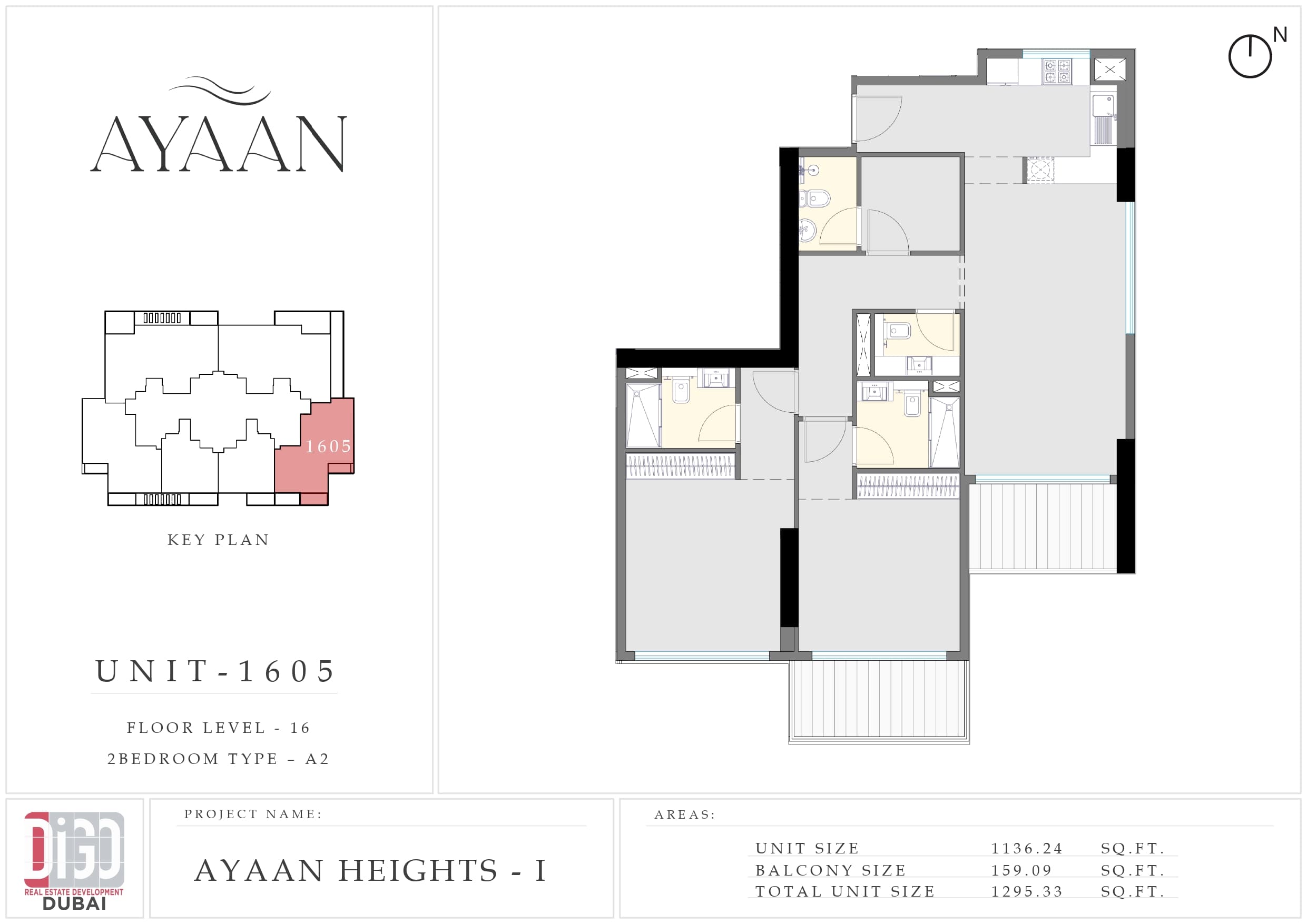 Ayaan Heights I, 2-Bed Floor Plan, type: