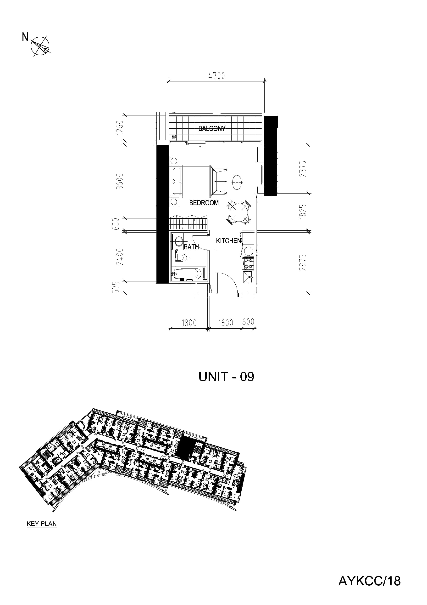Aykon City Tower C - The Residences, 0-Bed Floor Plan, type: Studio