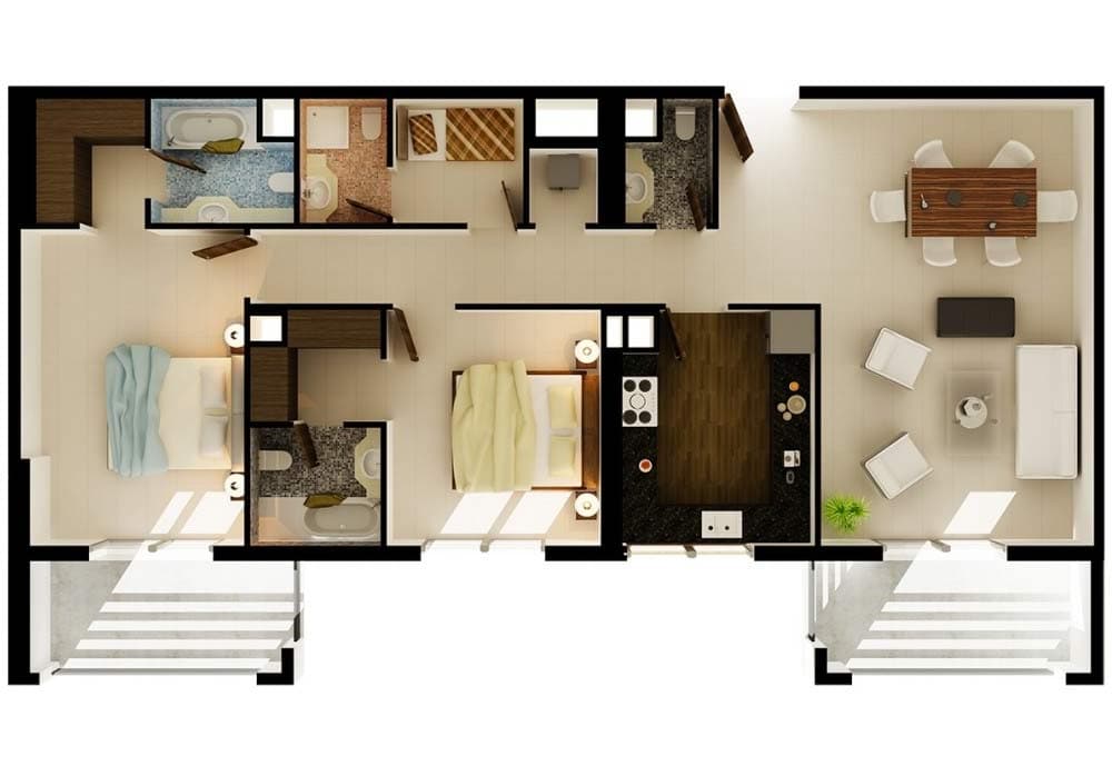 Azizi Daisy, 2-Bed Floor Plan, type: 2 bedroom