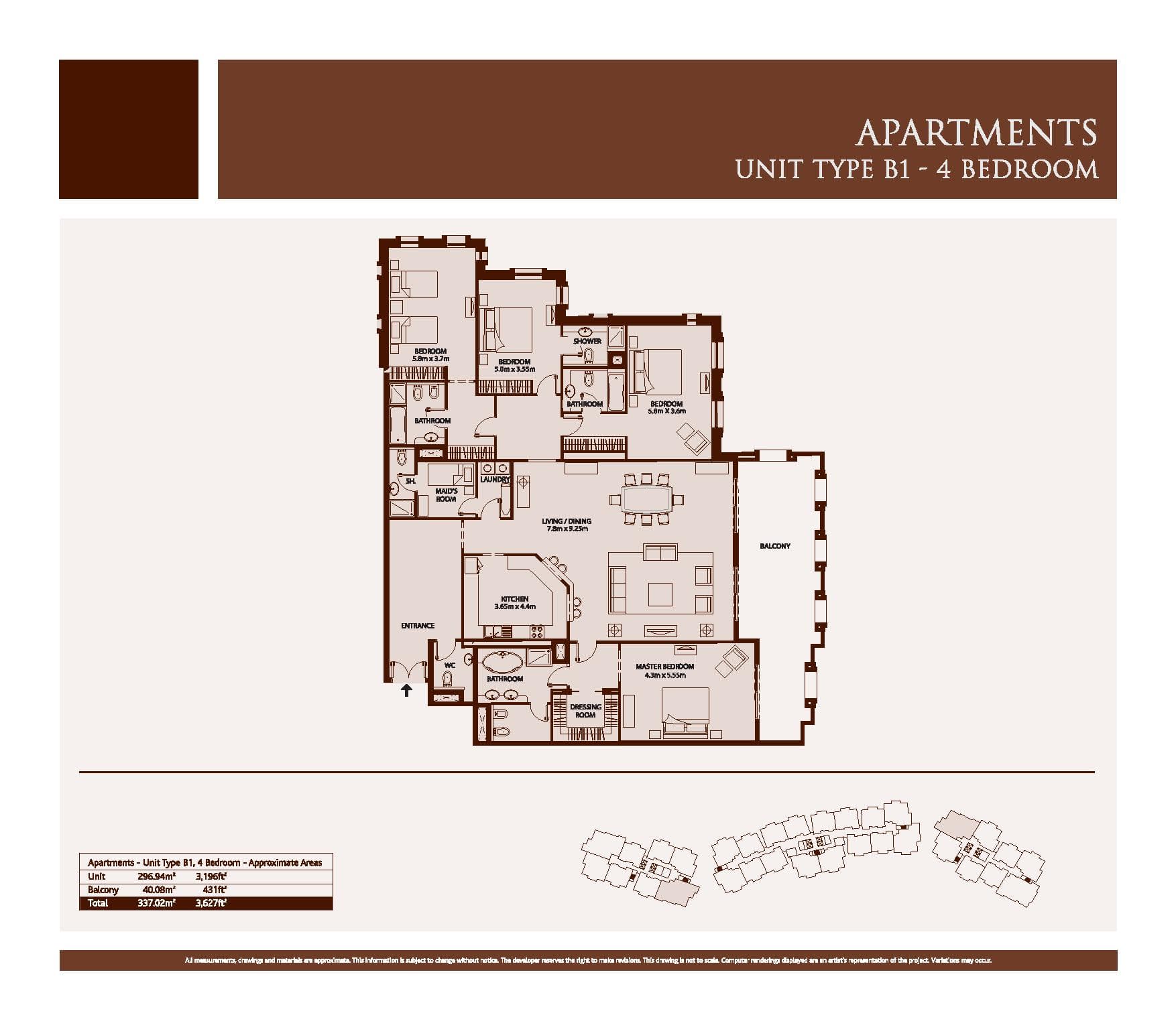 Balqis Residence, 4-Bed Floor Plan, type: 4 Bedroom