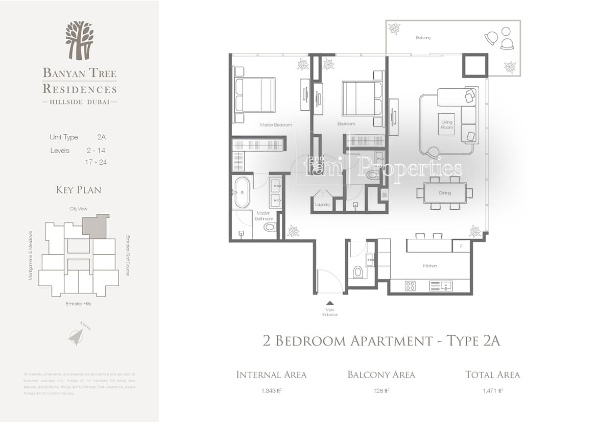 Banyan Tree Residences, 2-Bed Floor Plan, type: 2 Bedroom