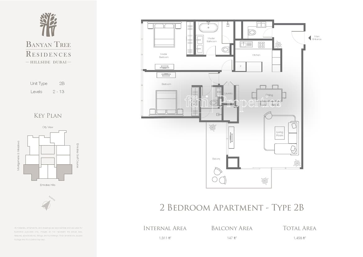 Banyan Tree Residences, 2-Bed Floor Plan, type: 2 Bedroom
