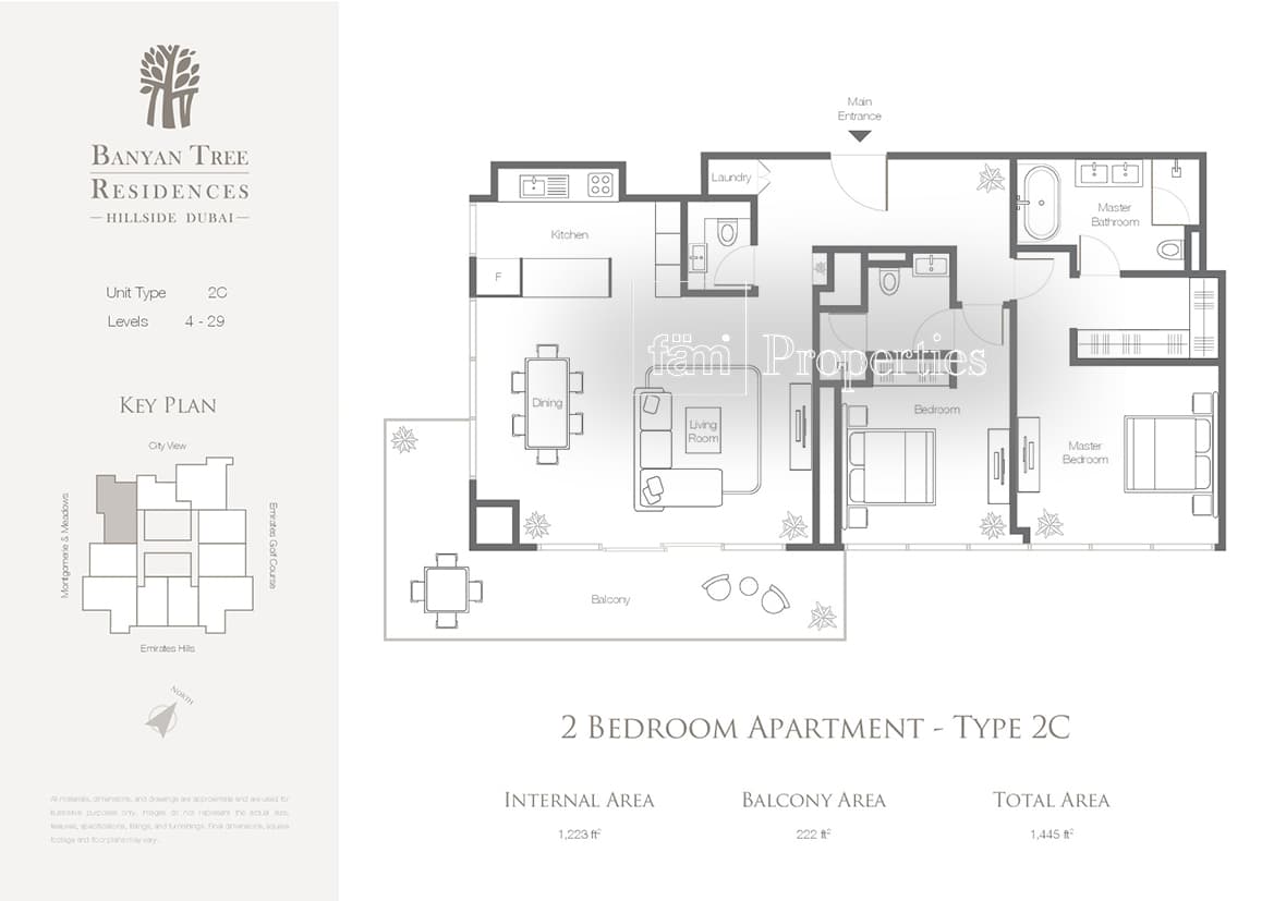 Banyan Tree Residences, 2-Bed Floor Plan, type: 2 Bedroom