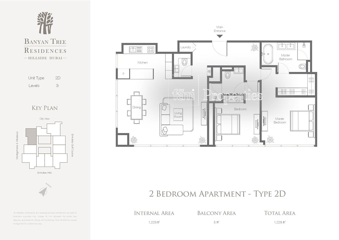 Banyan Tree Residences, 2-Bed Floor Plan, type: 2 Bedroom