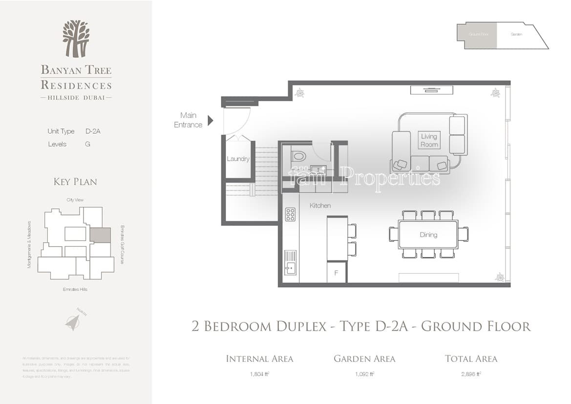 Banyan Tree Residences, 2-Bed Floor Plan, type: 2 Bedroom Ground Floor
