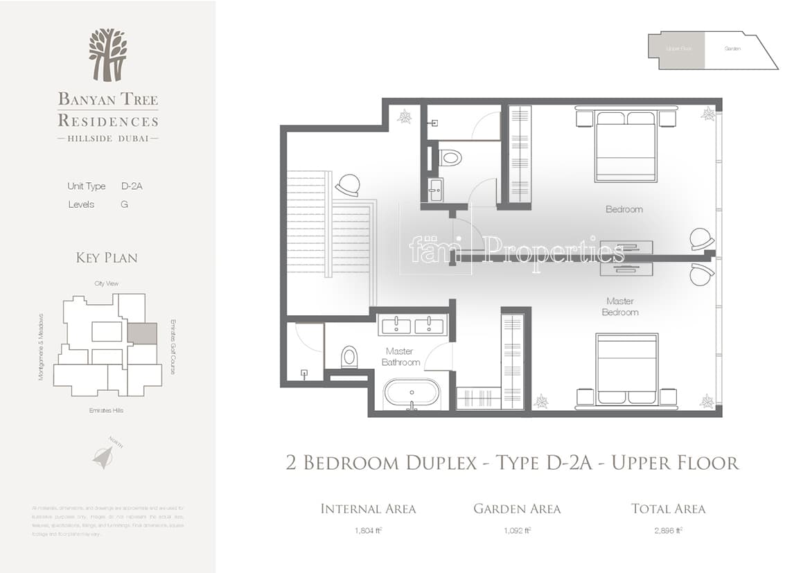 Banyan Tree Residences, 2-Bed Floor Plan, type: 2 Bedroom Upper Floor