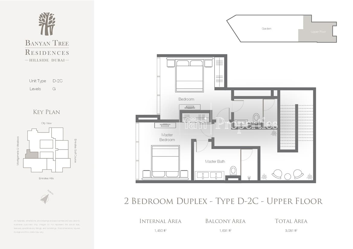 Banyan Tree Residences, 2-Bed Floor Plan, type: 2 Bedroom Upper Floor