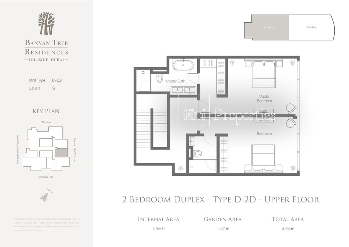 Banyan Tree Residences, 2-Bed Floor Plan, type: 2 Bedroom Upper Floor