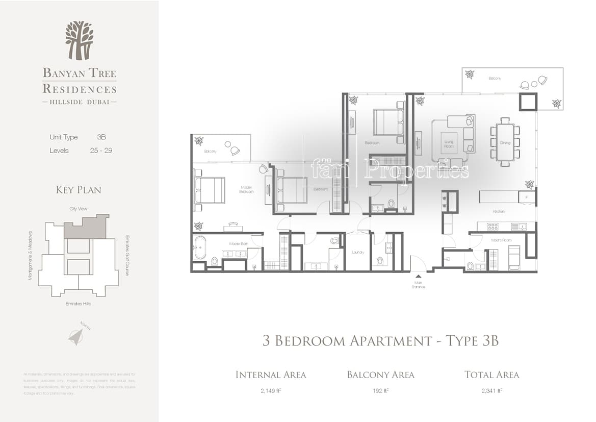 Banyan Tree Residences, 3-Bed Floor Plan, type: 3 Bedroom