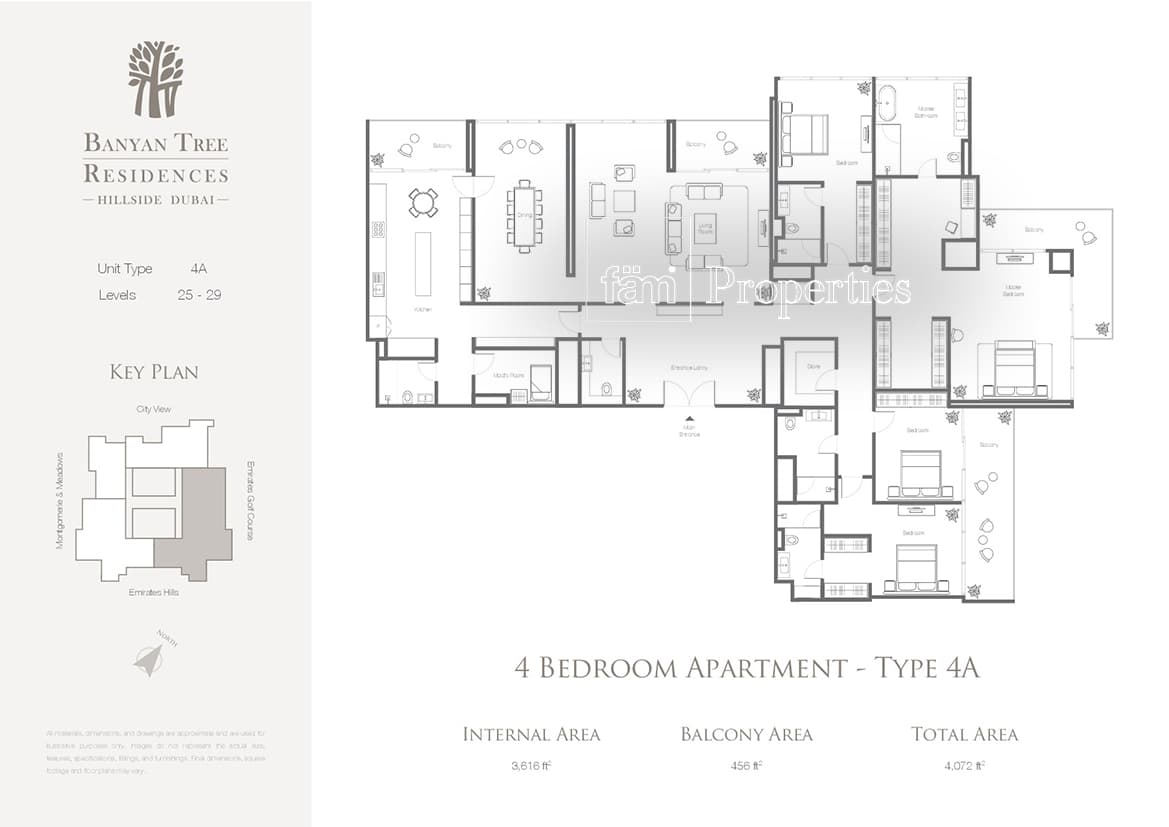 Banyan Tree Residences, 4-Bed Floor Plan, type: 4 Bedroom