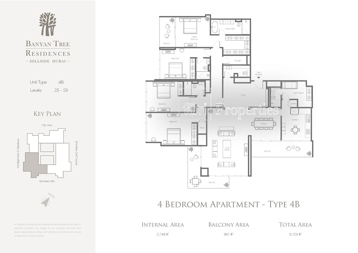 Banyan Tree Residences, 4-Bed Floor Plan, type: 4 Bedroom