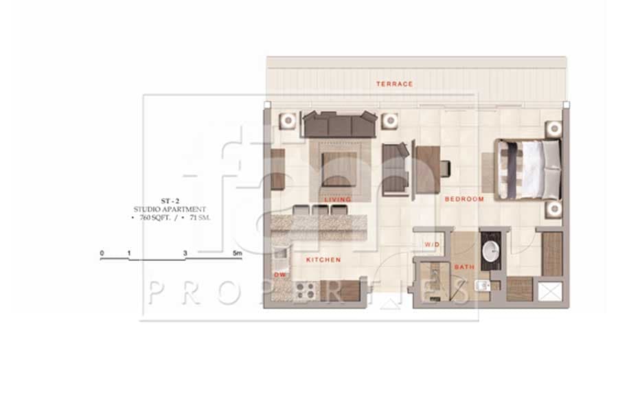 Bay Square, 0-Bed Floor Plan, type: