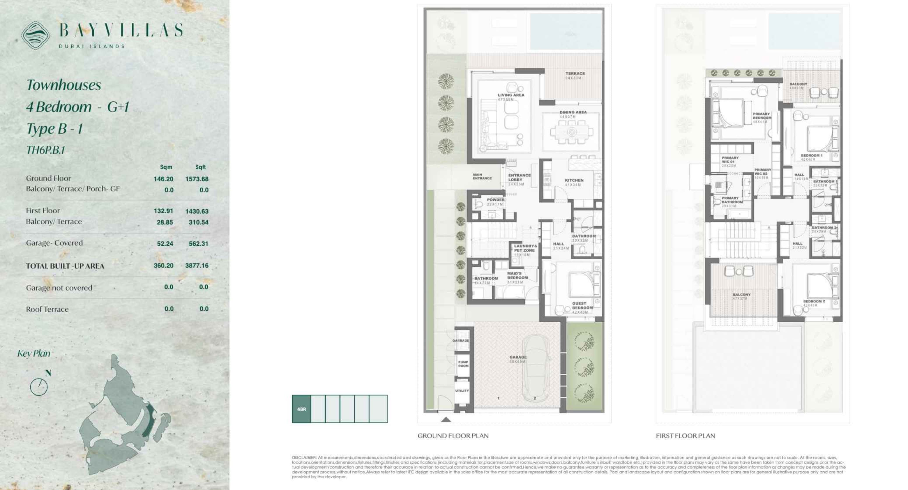 Bay Villas, 4-Bed Floor Plan, type: Bay Villas - Townhouse - 4BR - G+1 - Type B-1 - TH6P