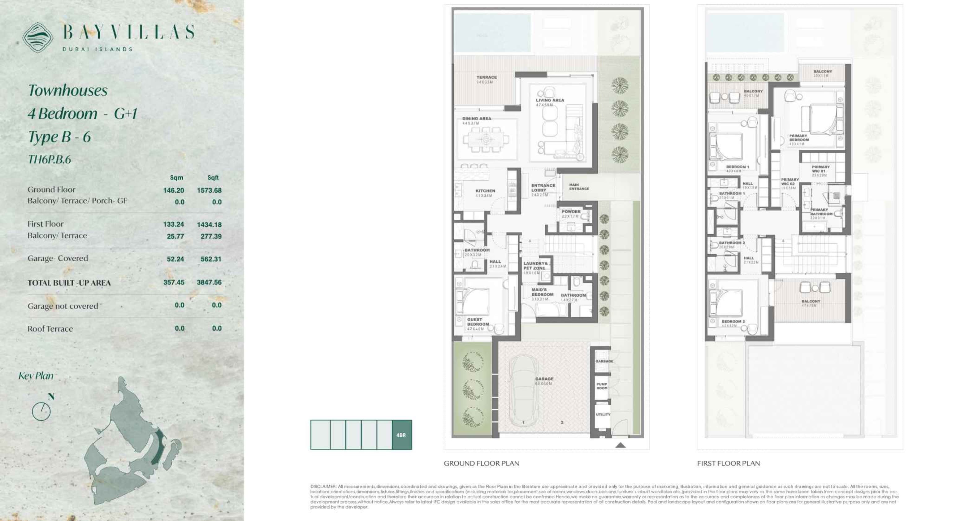 Bay Villas, 4-Bed Floor Plan, type: Bay Villas - Townhouse - 4BR - G+1 - Type B-6 - TH6P