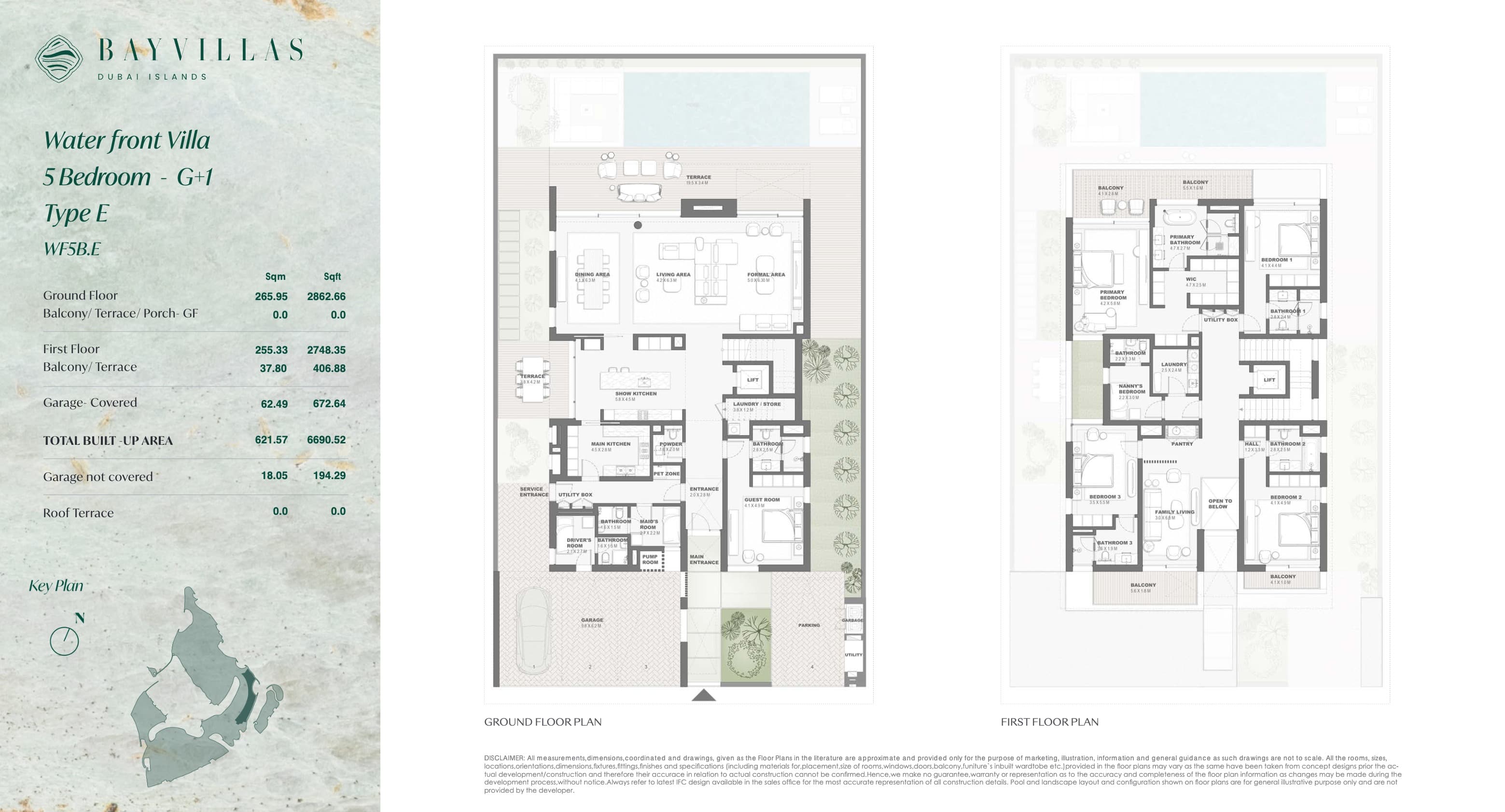 Bay Villas, 5-Bed Floor Plan, type: Bay Villas - Waterfront - 5BR - G+1 - Type E - WF5B