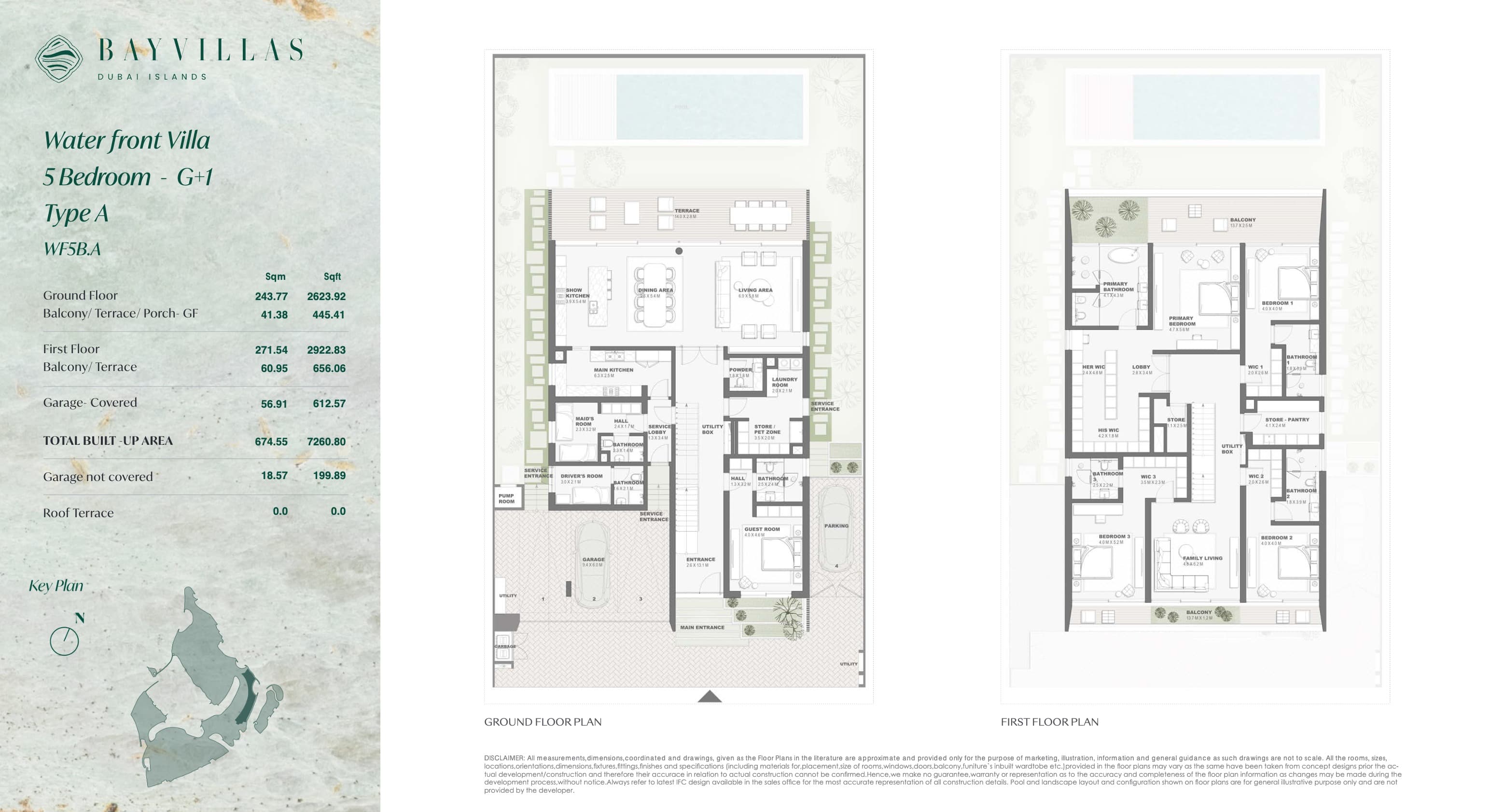 Bay Villas, 5-Bed Floor Plan, type: Bay Villas - Waterfront - 5BR - G+1 - Type A - WF5B