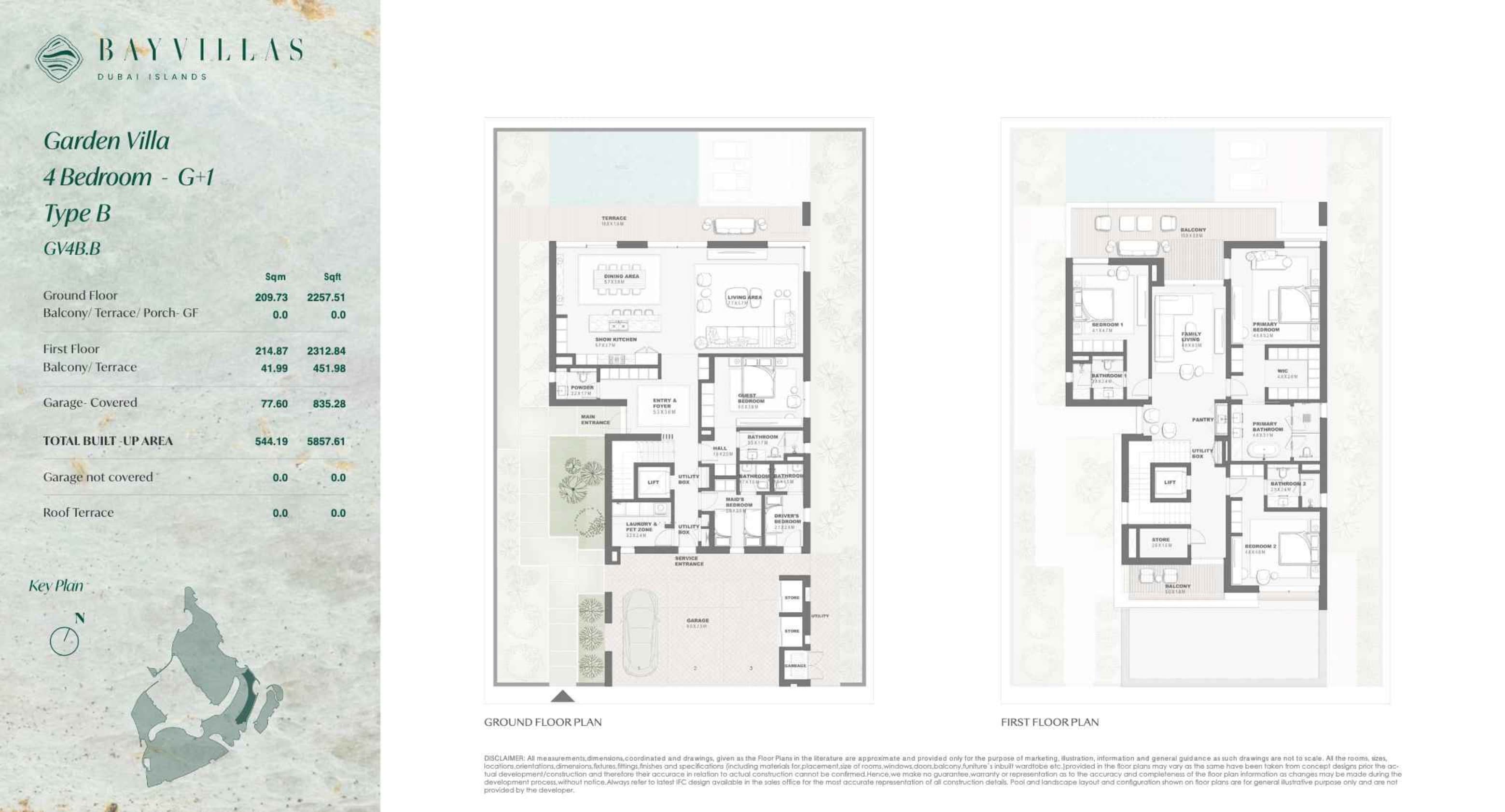 Bay Villas, 4-Bed Floor Plan, type: Bay Villas - Garden - 4BR - G+1 - Type B - GV4B