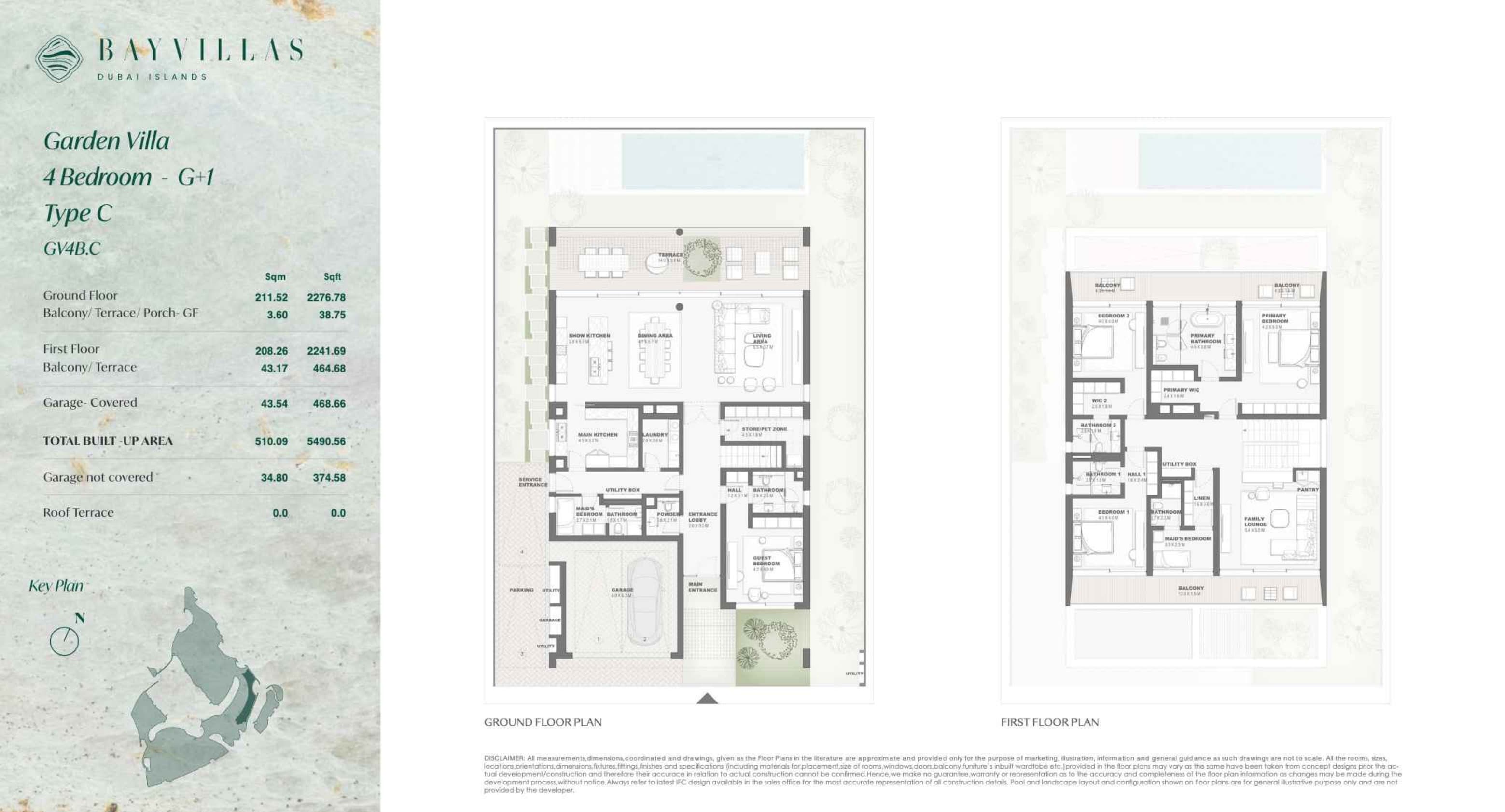 Bay Villas, 4-Bed Floor Plan, type: Bay Villas - Garden - 4BR - G+1 - Type C - GV4B
