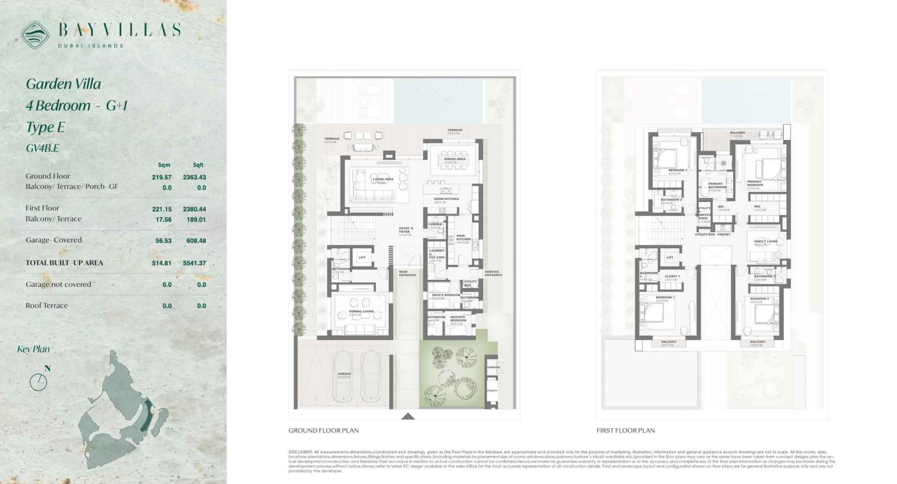 Bay Villas, 4-Bed Floor Plan, type: Bay Villas - Garden - 4BR - G+1 - Type E - GV4B