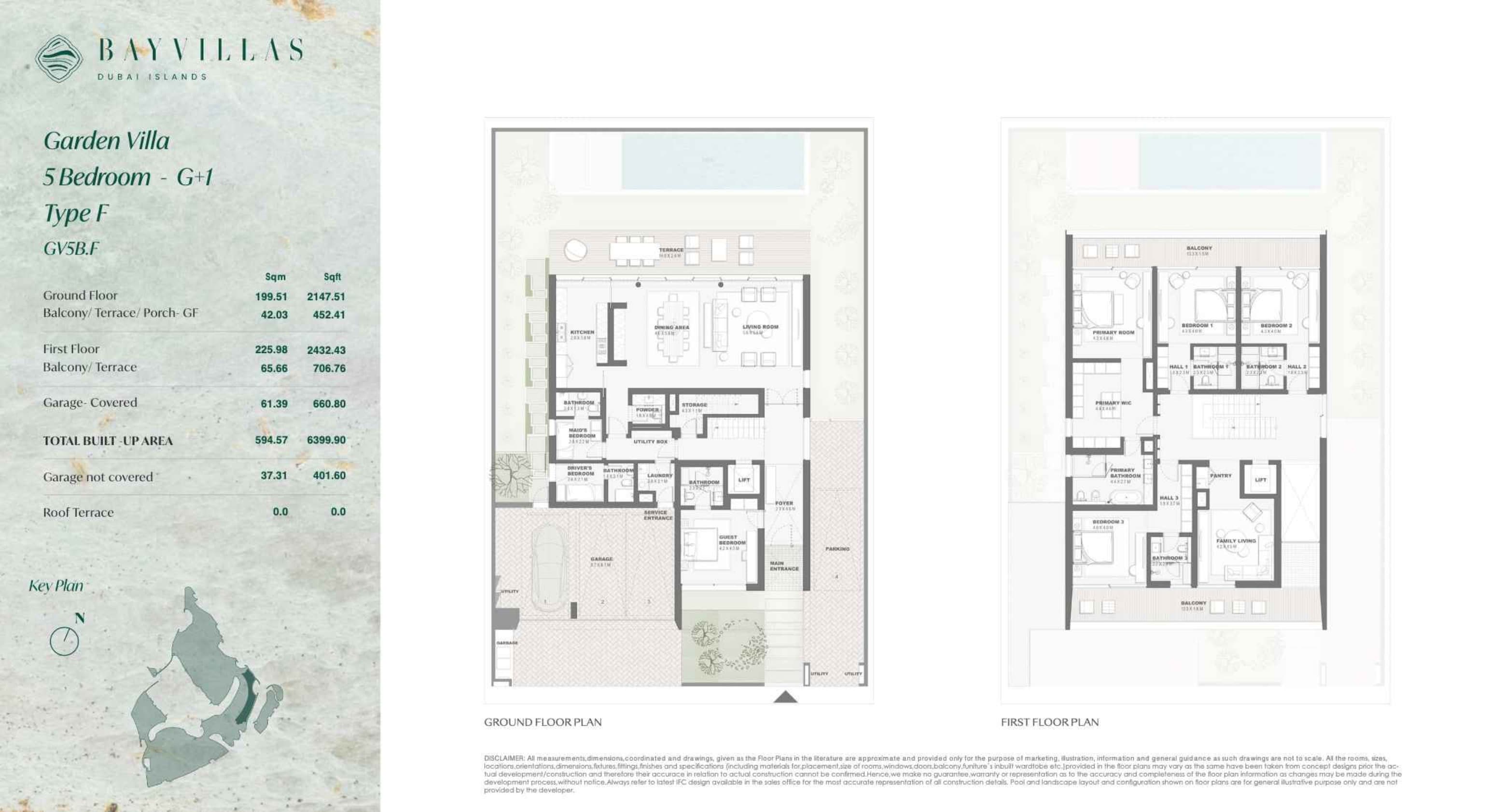 Bay Villas, 5-Bed Floor Plan, type: Bay Villas - Garden - 5BR - G+1 - Type F - GV5B