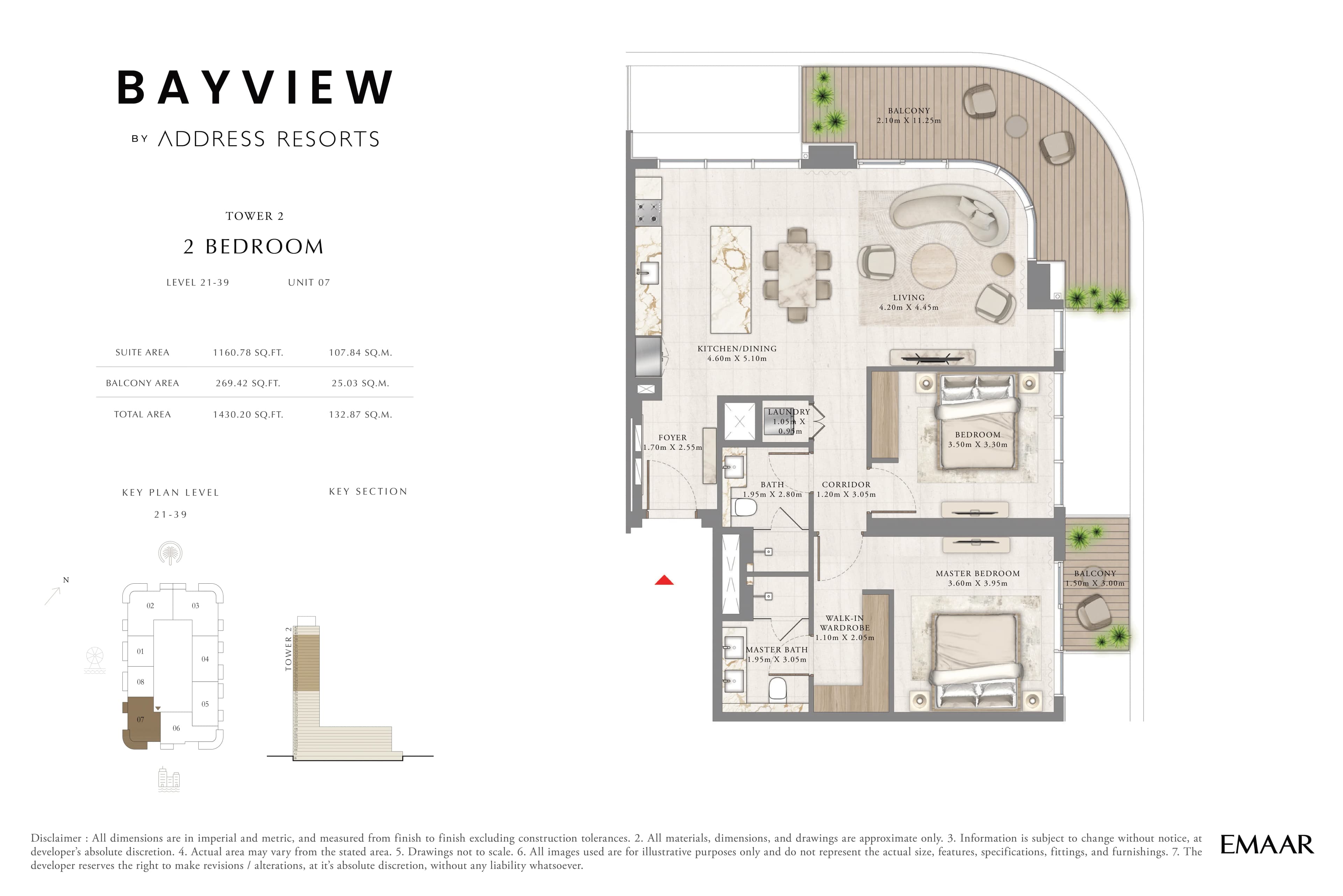 Bayview Tower 2, 2-Bed Floor Plan, type: