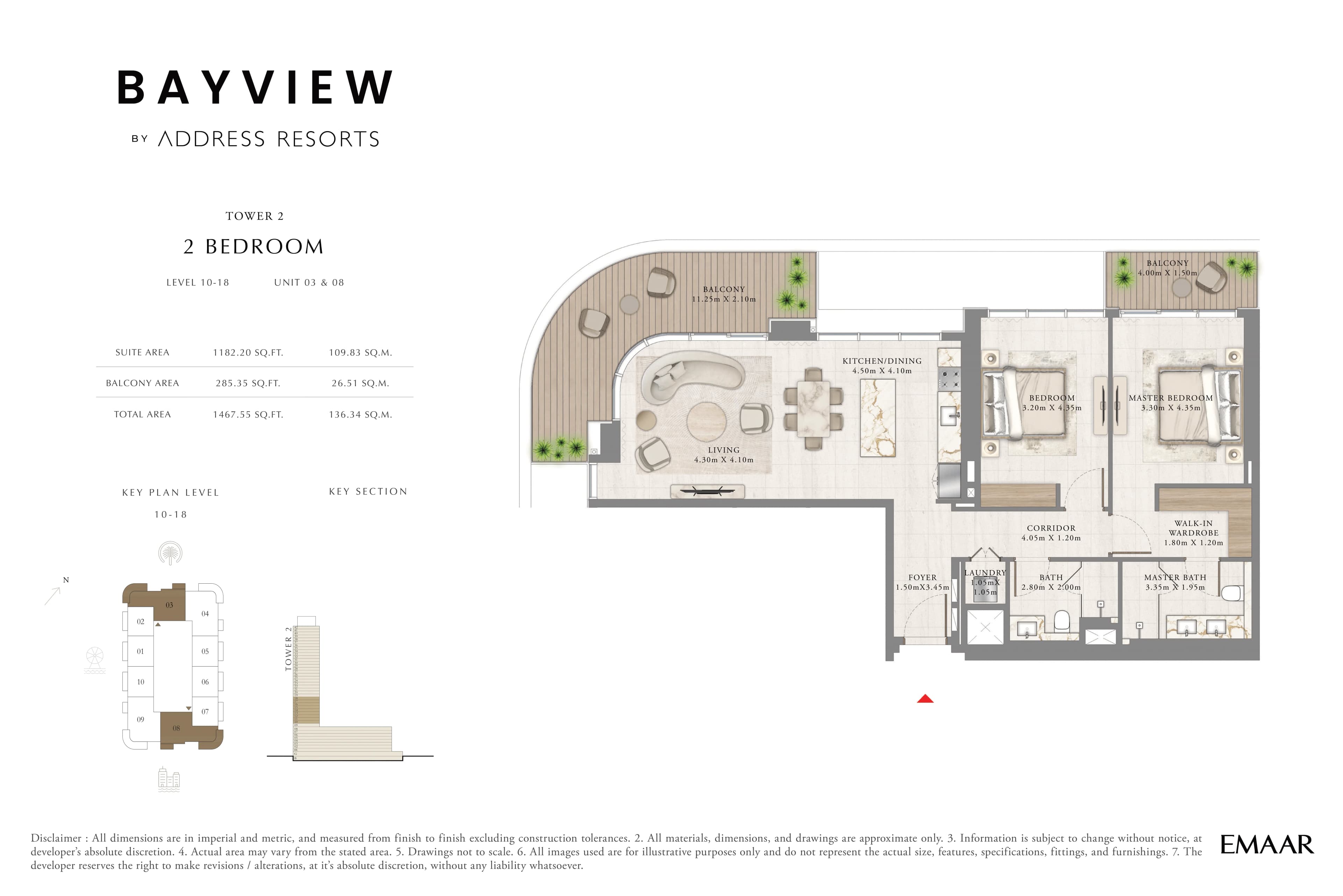 Bayview Tower 2, 2-Bed Floor Plan, type: