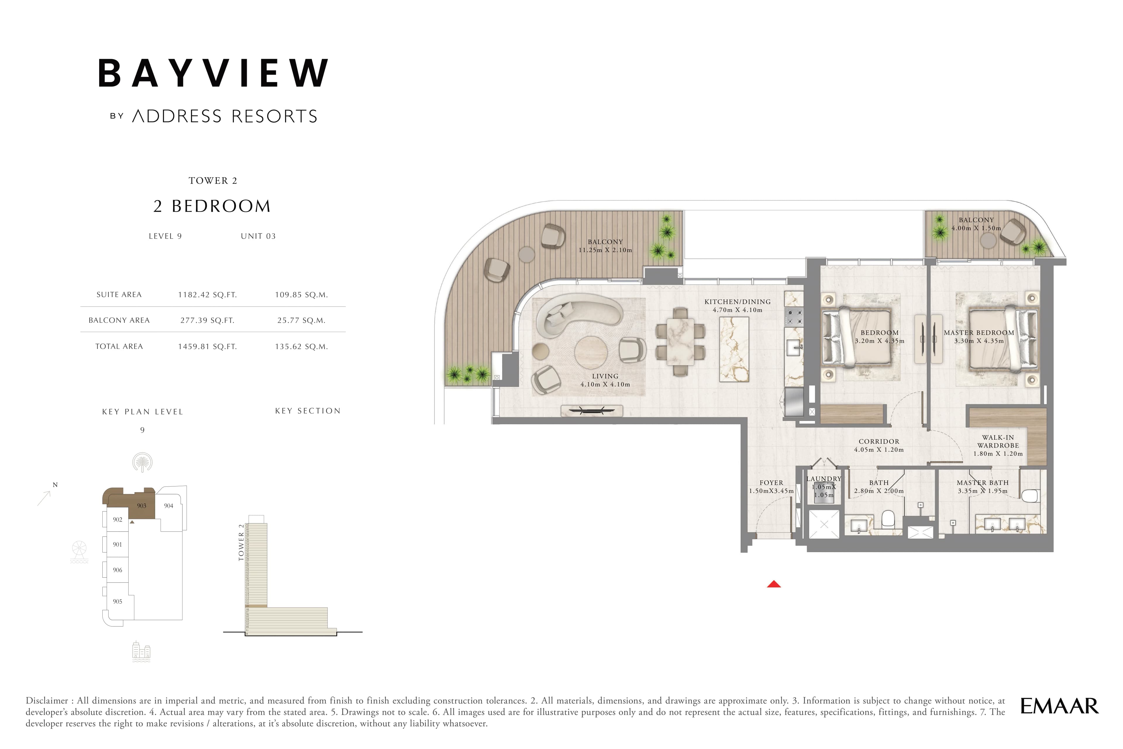 Bayview Tower 2, 2-Bed Floor Plan, type: