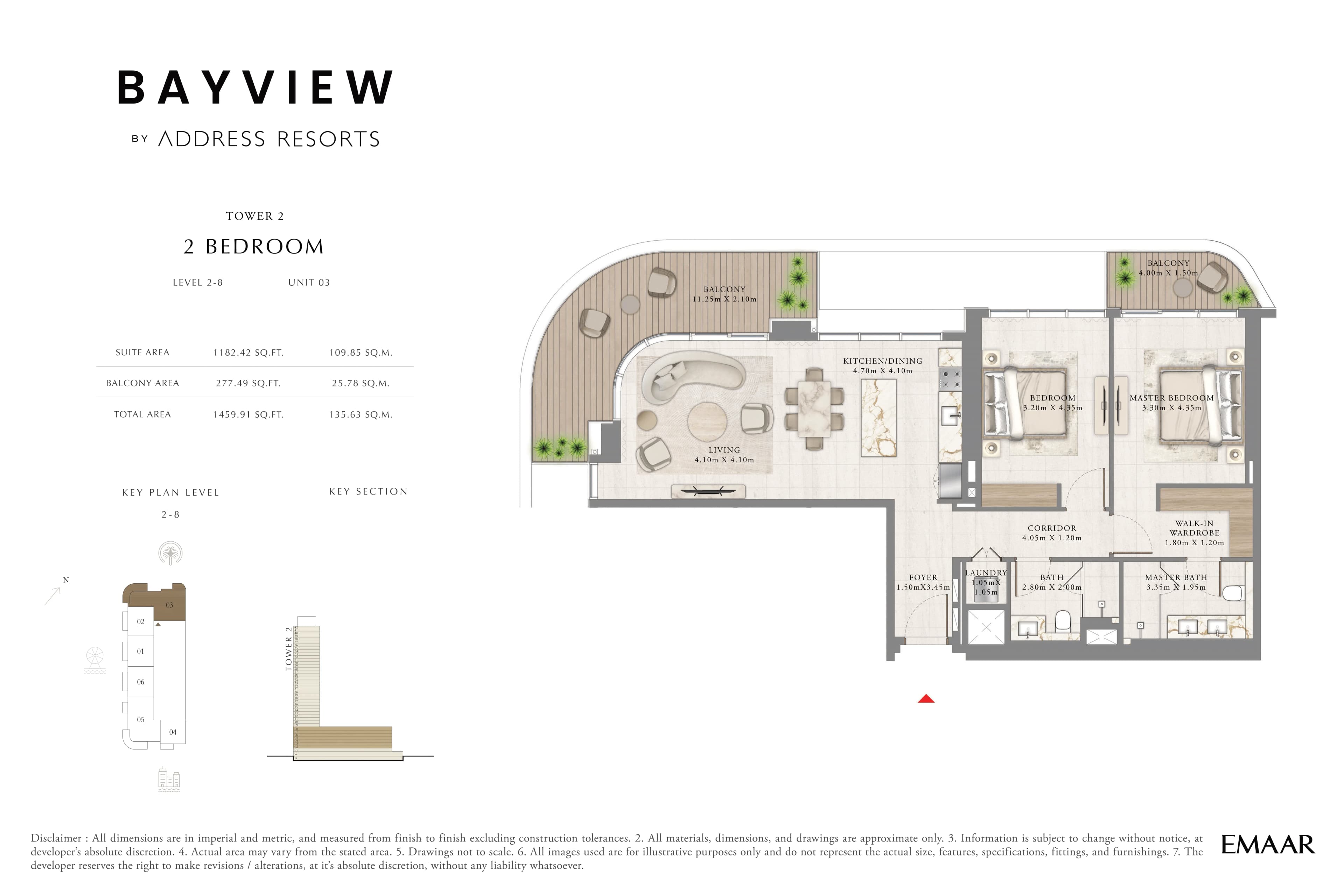 Bayview Tower 2, 2-Bed Floor Plan, type: