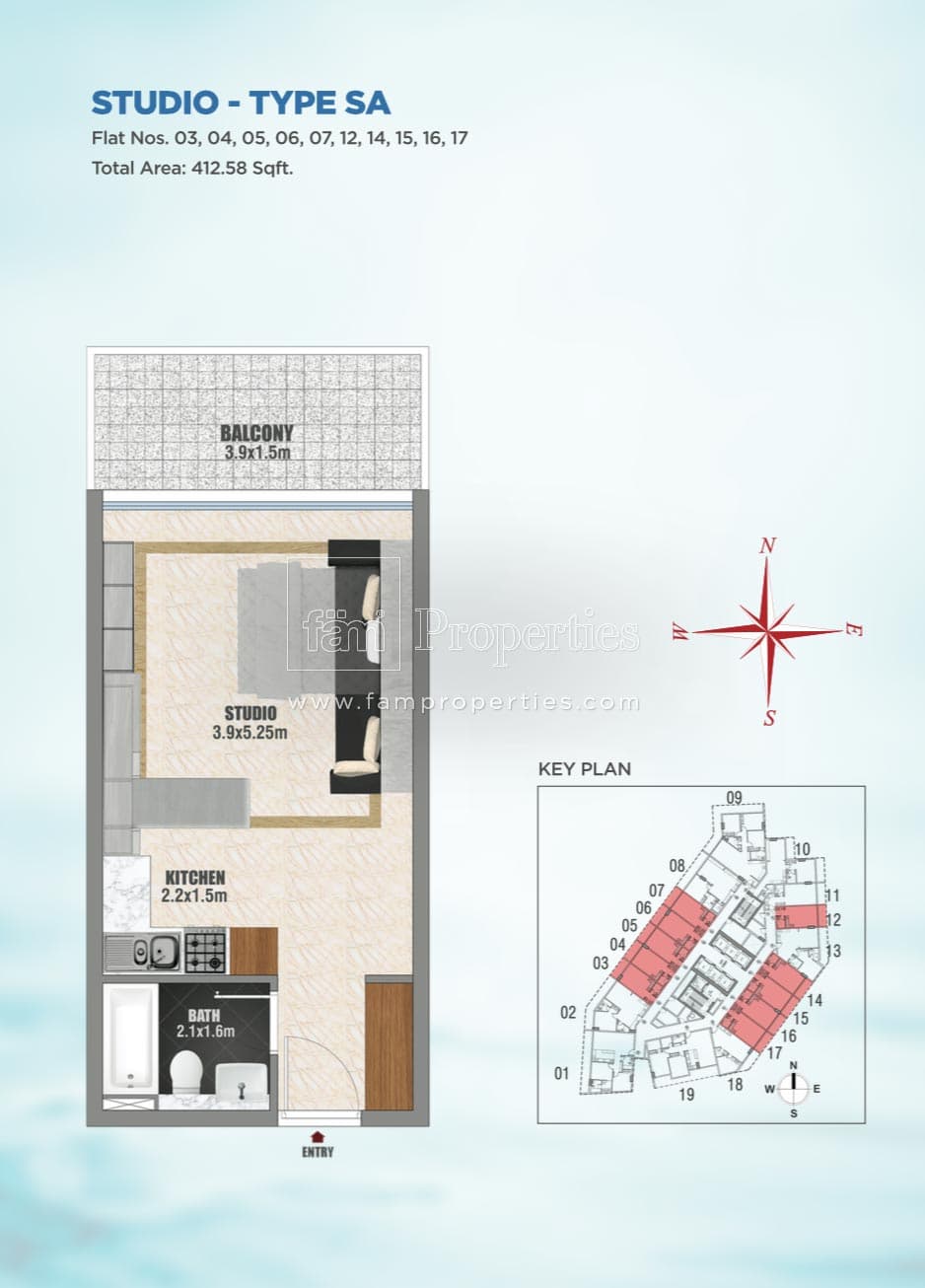 Bayz by Danube, 0-Bed Floor Plan, type: Studio