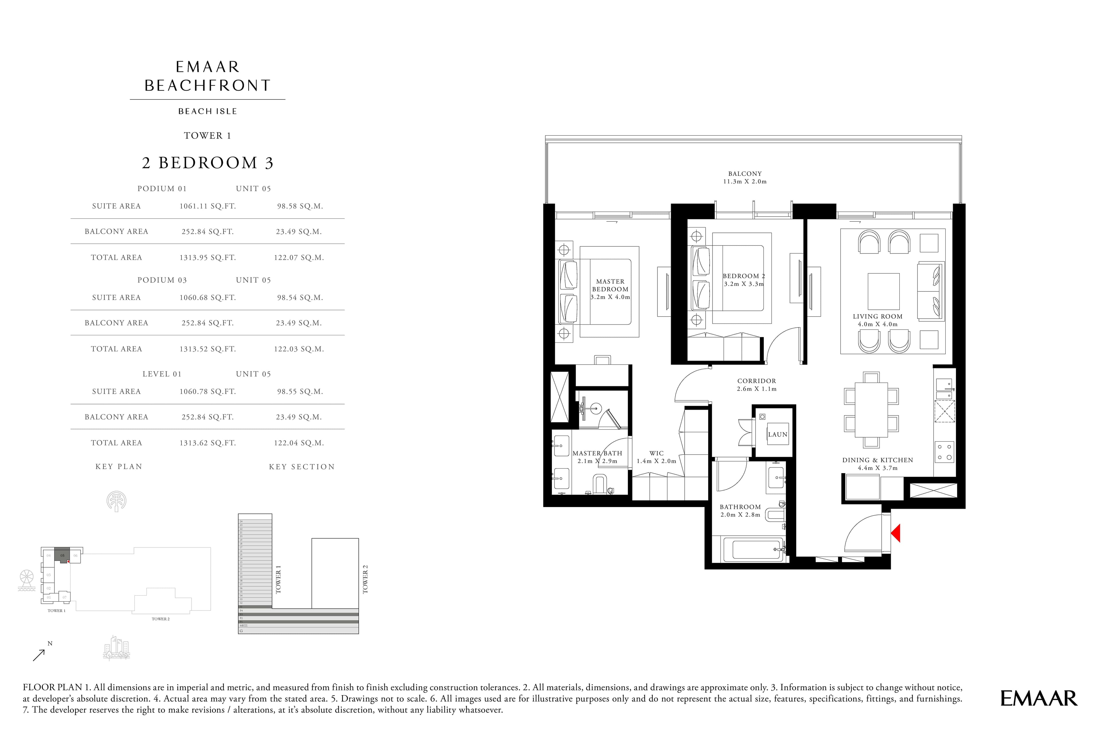 Beach Isle, 2-Bed Floor Plan, type: 2 Bedroom