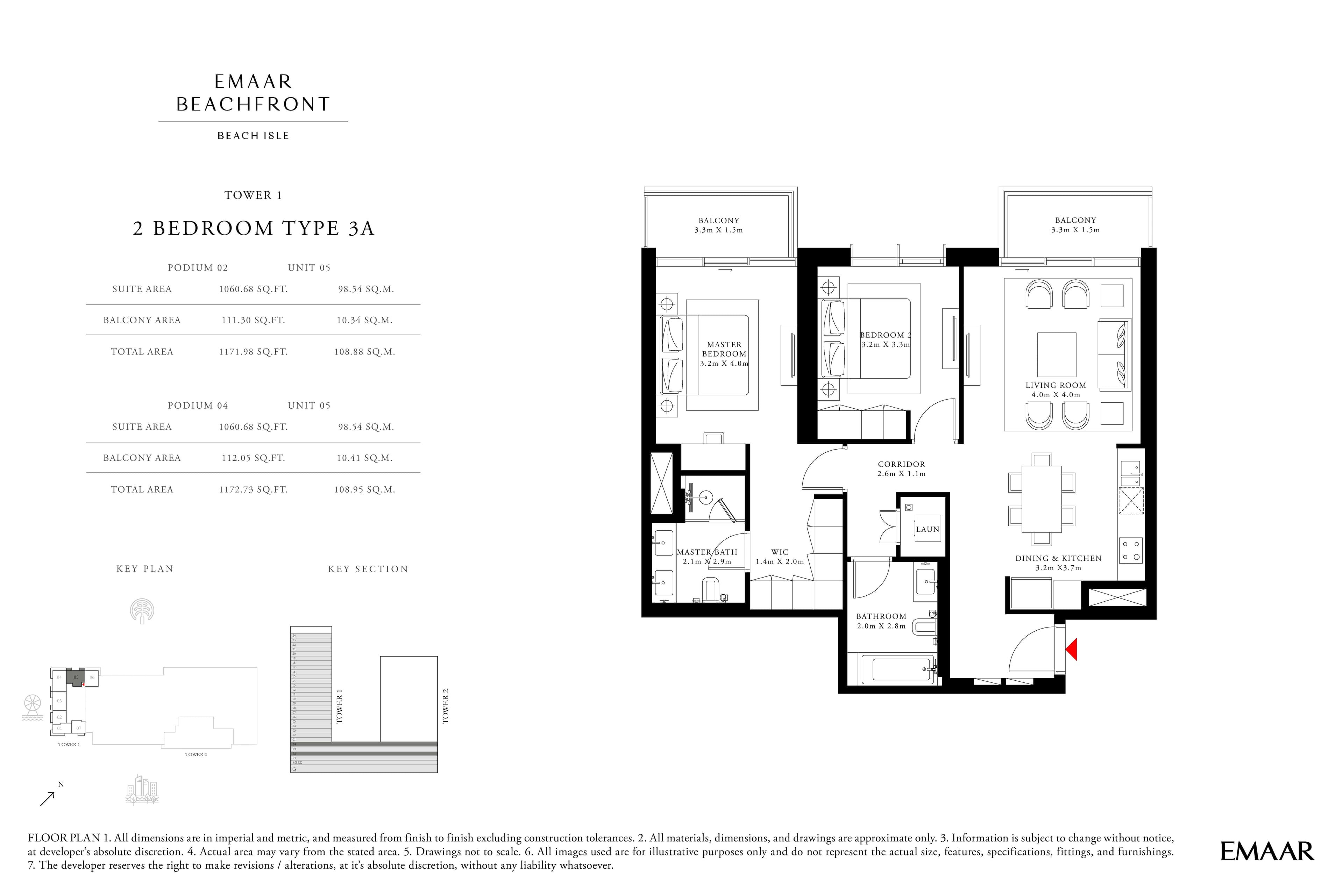 Beach Isle, 2-Bed Floor Plan, type: 2 Bedroom