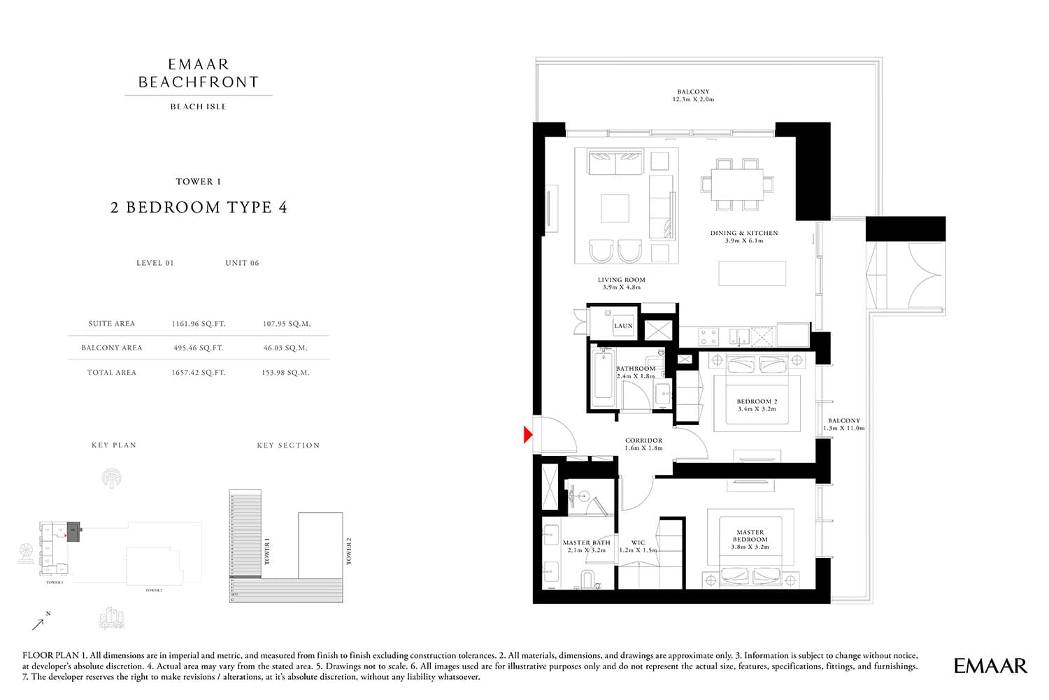 Beach Isle, 2-Bed Floor Plan, type: 2 Bedroom