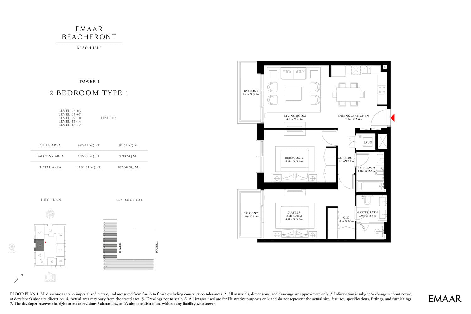 Beach Isle, 2-Bed Floor Plan, type: 2 Bedroom