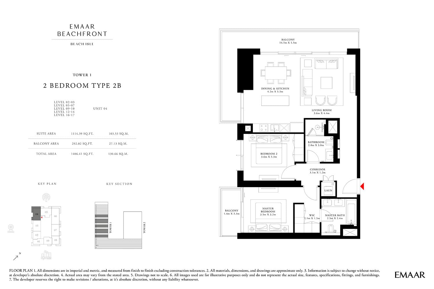 Beach Isle, 2-Bed Floor Plan, type: 2 Bedroom